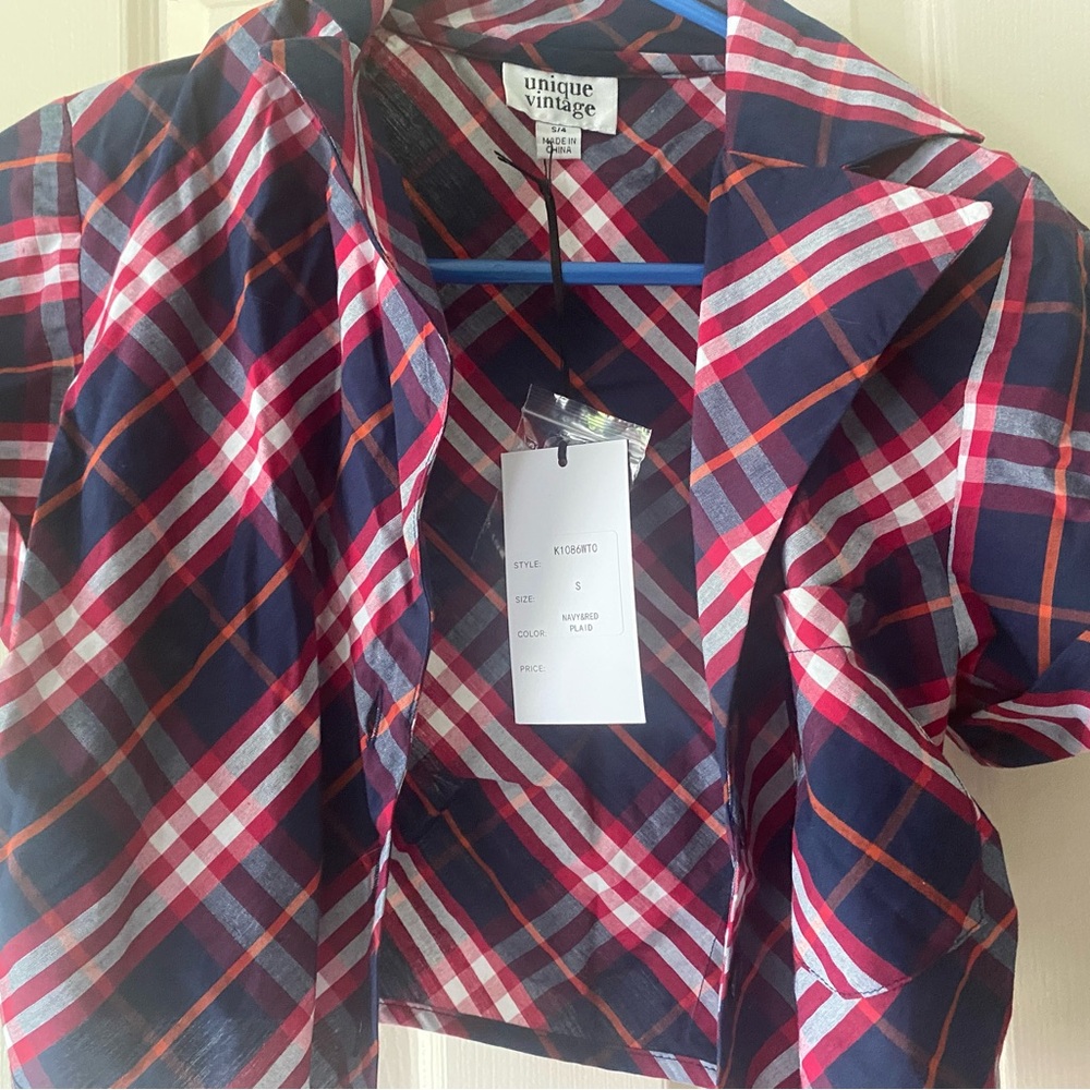 Unique Vintage Plaid Crop Top